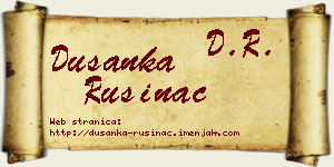 Dušanka Rusinac vizit kartica